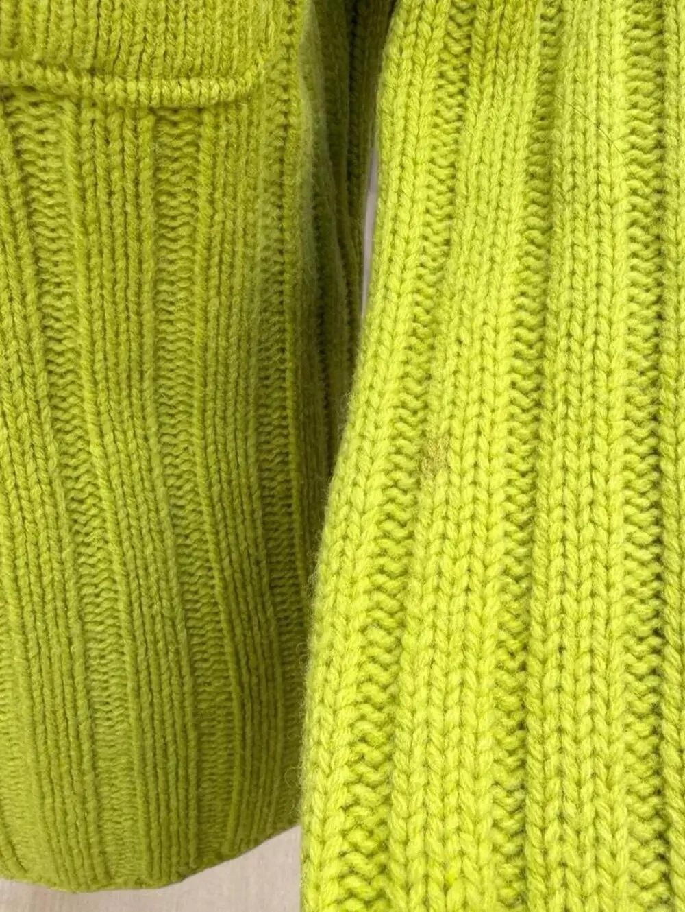 J.Crew 100% lambswool green ribbed knit zip up sweater with pockets